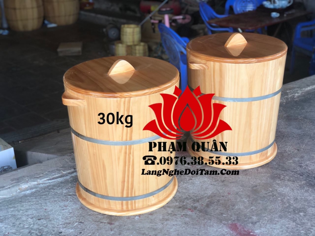 Thùng đựng gạo bằng gỗ 30kg