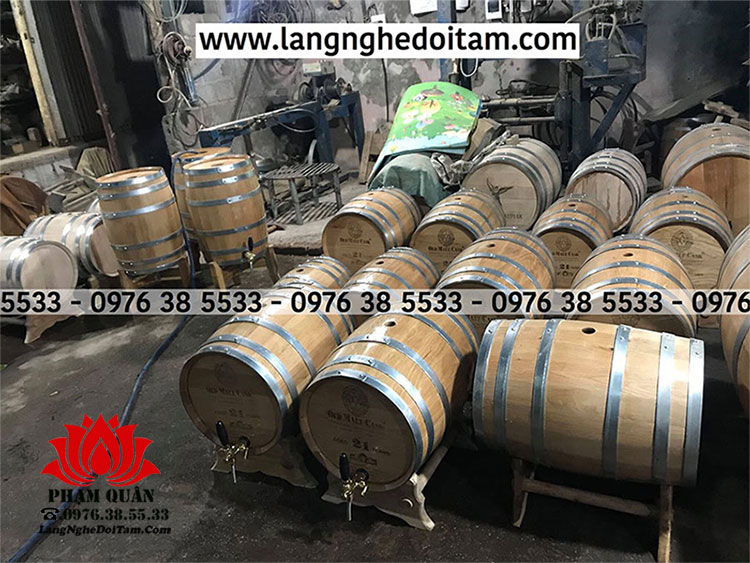 Xưởng sx Thùng rượu gỗ sồi Pháp, Cam kết ko dùng keo dính hay sáp ong gỗ tự nhiên