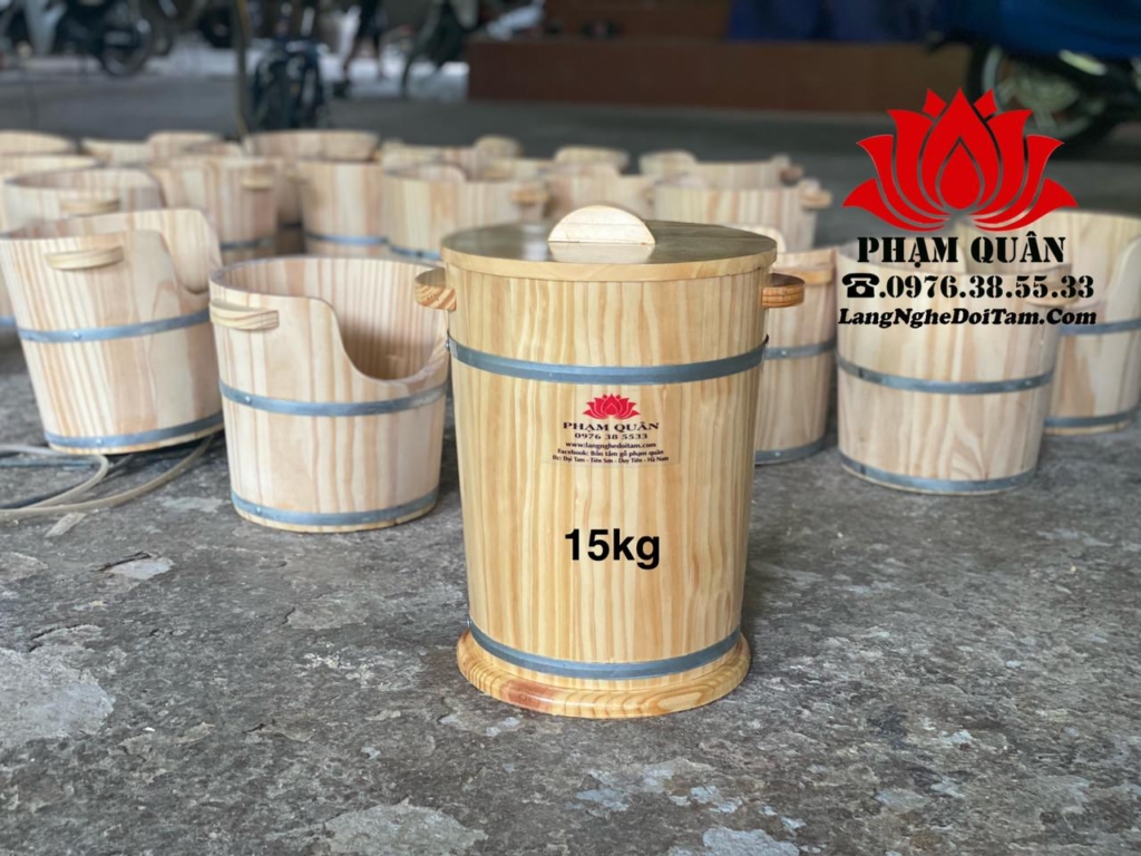 Bán thùng gỗ đựng gạo 15kg với chất lượng gỗ thông nhập khẩu
