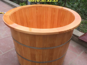 Bồn tắm tròn gỗ thông nhập khẩu